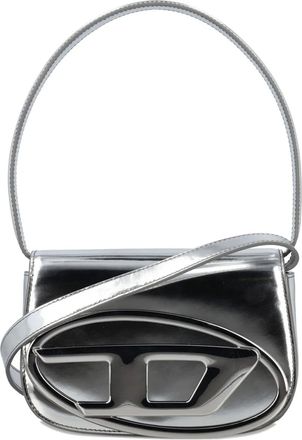 Diesel logo-plaque tote bag - Silver