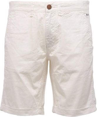 Sun 68 Casual Shorts, male, White, W30, White Cotton Bermuda Short Pant
