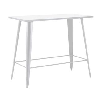 Oviala Mesa alta de jard&iacute;n de acero blanco