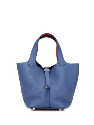 Hermès 2017 Clemence and Swift Picotin Lock 18 Eclat handbag - women - Calf Leather/Leather - One Size - Blue