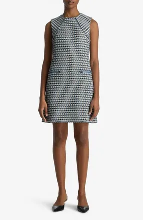 St. John Metallic Tweed Shift Dress in Royal Blue/White Multi at Nordstrom, Size 6