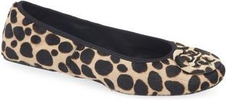 Tory Burch Reval Travel Genuine Calf Hair Ballet Flat in Trench/perfect Black Calf Hair at Nordstrom, Size 8.5