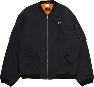 Nike Life Woven Flight Jacket Asia Sizing Black White DX0681-010