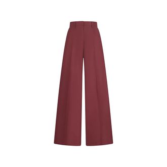 Max Mara Smmepoca Wide Broeken - Dames - Broeken - Rood - Maat: M Katoen