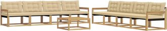 vidaXL Conjunto De Sof&aacute;s De Exterior 9 Uds. Y Beige Vidaxl