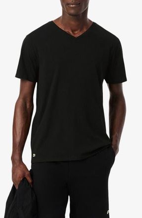 Lacoste 3-Pack Cotton V-Neck T-Shirts in Black at Nordstrom, Size Xx-Large