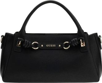 Guess Camelia 3 Comp Satchel - Dames - Handtassen - Zwart - ONE Size - Polyester - Tassen