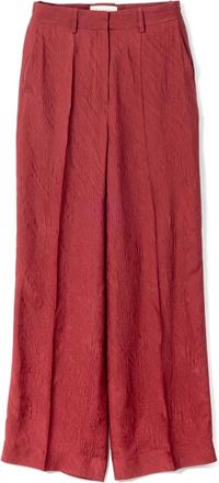 Lanvin Wide Trousers, female, Red, M, Red Wide Leg Trousers Textured Weave