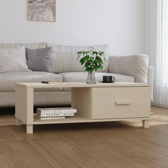 vidaXL Vidaxl - Mesa De Centro Hamar Madera Maciza Pino Marr&oacute;n Miel 100x55x35cm