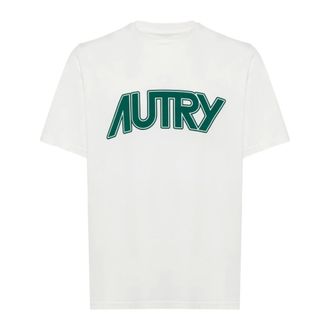 Autry T-Shirts, male, White, L, Half-Sleeve Cotton T-Shirt