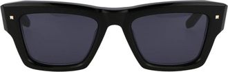 Valentino Garavani Xxii Rechthoekig Acetaat Montuur - unisex - Zonnebrillen - Zwart - 53 MM - Accessoires