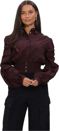 Aaiko Beaudine Collar CO 527 - Dames - Blouses & Shirts - Rood - Maat: S Katoen