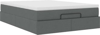 vidaXL Vidaxl - Estructura Cama Otomana Colch&oacute;n Tela Gris Oscuro 140x190cm