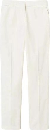 Twinset Rechte katoenmix gabardine broek - Dames - Straight fit broeken - Wit - L - Katoen - Broeken