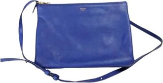 Celine Pre-owned Leather Trio Schoudertas - Dames - Vintage Schoudertas - Blauw - ONE Size - Leer - Vintage