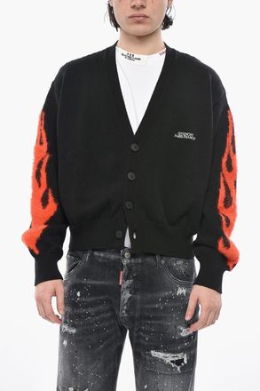 Givenchy Cardigan in Misto Cotone FLAMES con Maniche Jacquard Givenchy