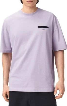 AllSaints Redact Embroidered Graphic T-Shirt in Parma Purple at Nordstrom, Size Xx-Large
