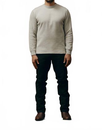 Filson Waffle Knit Thermal Crewneck Sweatshirt In Light Heather Grey