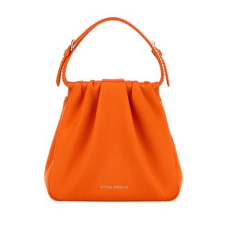 Amina Muaddi Orange Satin Vittoria Crystal Handbag