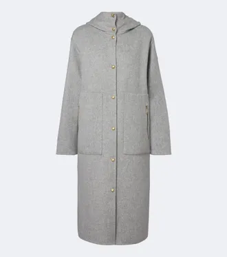 Moncler Anthrene reversible wool and cashmere down coat
