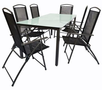 ebuy24 Juego De Muebles De Jard&iacute;n Del Grupo De Asientos De 7 Piezas 189m 105x189x90 - Vcm