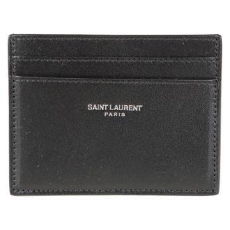 Saint Laurent Accessoires, Heren, Zwart, ONE Size, Leer, Creditcardhouder