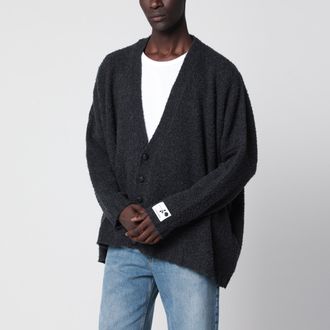 Golden Goose Cardigan grigio in maglia boucl&eacute; di lana