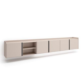 Skraut Home Mueble tv efecto madera beige 309x35x50cm colgado