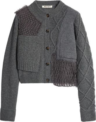 Ports 1961 Cardigan con design patchwork - Grigio