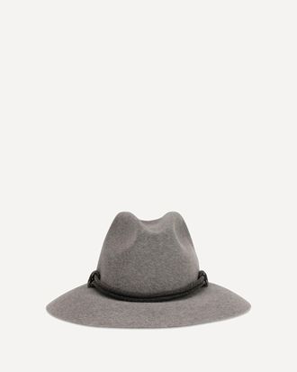 Brunello Cucinelli Felt Fedora Hat with leather band Female L