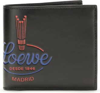 Loewe Mens Bifold Wallet Crown Black Calf Leather (bos Taurus) Umbrellas