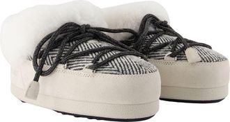Moon Boot Womens Lambskin Lined Slipper White