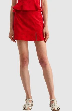 All in Favor Embroidered Side Slit Miniskort at Nordstrom, Size X-Large