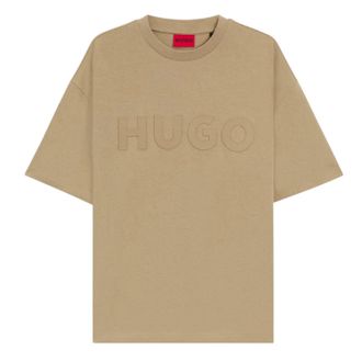 HUGO BOSS Hugo Heren Dinkee Logo Oversized T-shirt (Beige)