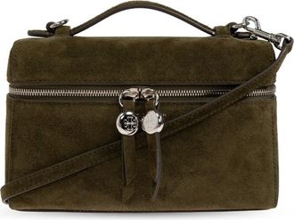 Tory Burch Tassen, Dames, Bruin, ONE Size, Su&egrave;de, Romy Suede Slim Top Handle