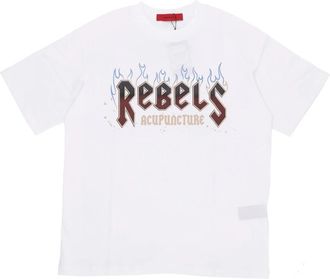Acupuncture Rebels Tee Wit Korte Mouw T-shirt - Heren - T-shirts - Wit - XL - Katoen - Tops