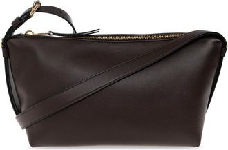Moschino Leren Schoudertas Met Logo - Dames - Tassen - Bruin - Maat: ONE Size Leer