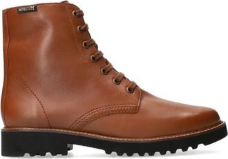 Mephisto Klassieke Leren Enkellaars voor Dames - Dames - Veterlaarzen - Bruin - 42 1/2 EU - Leer - Schoenen