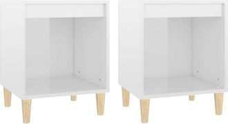 vidaXL Vidaxl - Mesitas De Noche 2 Unidades Blanco Brillante 40x35x50 Cm