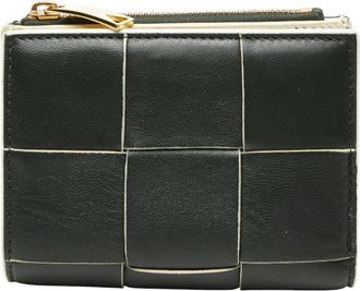 Bottega Veneta Black White Leather Wallet (Bi-Fold) (Pre-Owned)