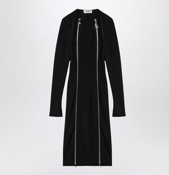 The Attico Womens Black Midi Dress With Logoed Zip Puller - Size EU 40 (Womens)