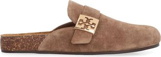 Tory Burch Su&egrave;de Muiltjes met Ronde Neus - Dames - Slip ons - Bruin - 36 EU - Su&egrave;de - Schoenen