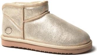 Dearfoams Fireside Riverland Genuine Shearling Micro Bootie in Gold at Nordstrom, Size 7M