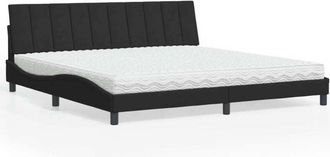 vidaXL Vidaxl - Cama Con Colch&oacute;n Terciopelo Negro 200x200 Cm