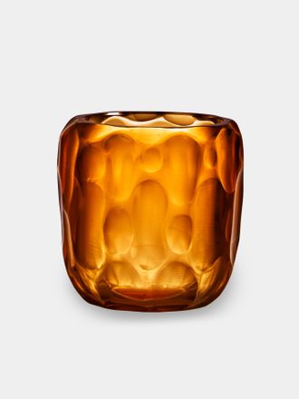 Micheluzzi Glass Rullo Miele Bamboo Hand-Blown Murano Glass Vase (4.5in/11cm)