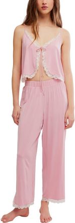 Free People Sleepless Summer Pajamas in Pink Combo at Nordstrom, Size X-Small
