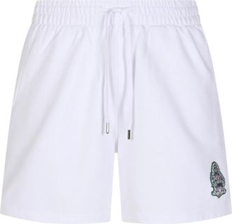 Casablanca Hotel Emblem Borduurpatch Sweatshorts - Heren - Korte Broeken - Wit - S - Katoen - Korte Broeken