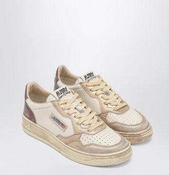 Autry Platinum/Purple Medalist Low Super Vintage Sneakers