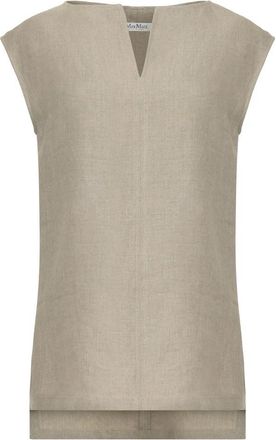 Max Mara Mouwloze tops - Dames - Tops zonder mouwen - Beige - S - Linnen - Tops