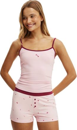 Cotton On Womens Dreamy Soft Longline Cami in Pink Kiss Heart Key at Nordstrom, Size Medium
